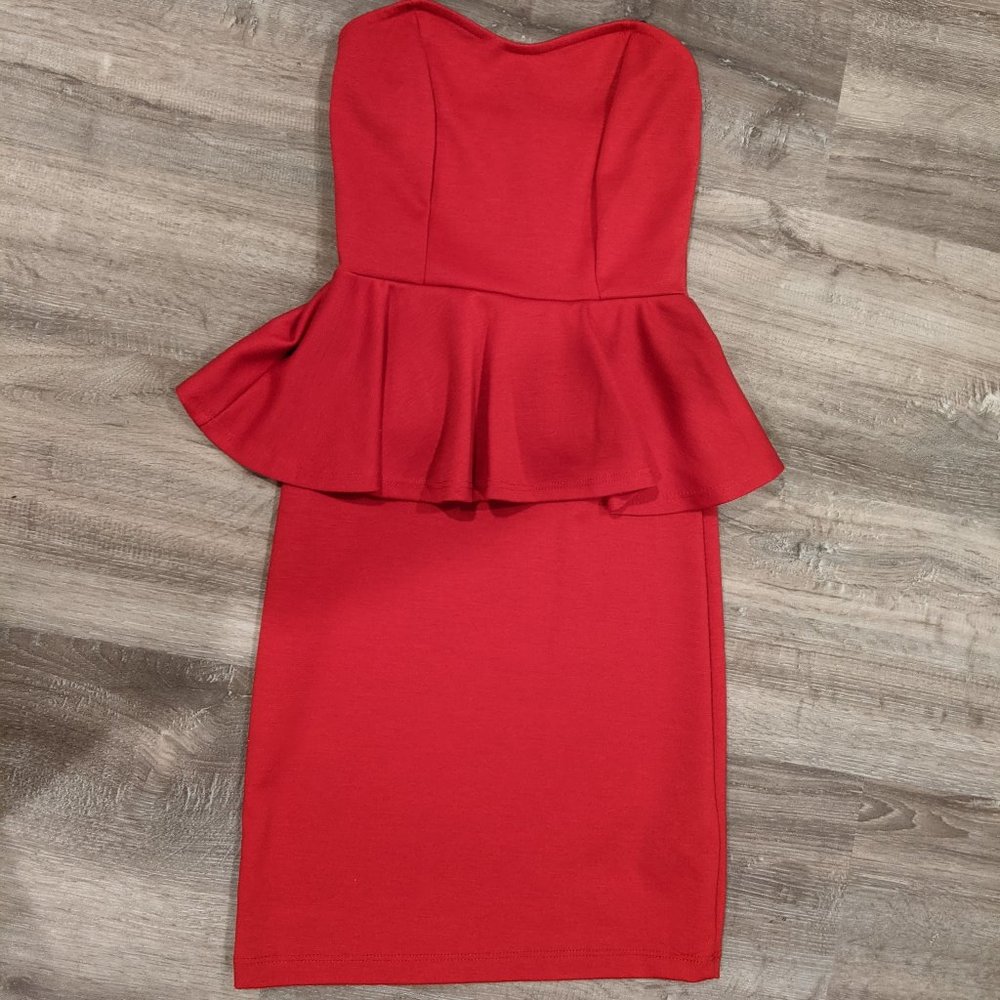 Red Strapless Dress
